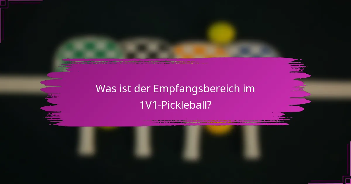 Was ist der Empfangsbereich im 1V1-Pickleball?