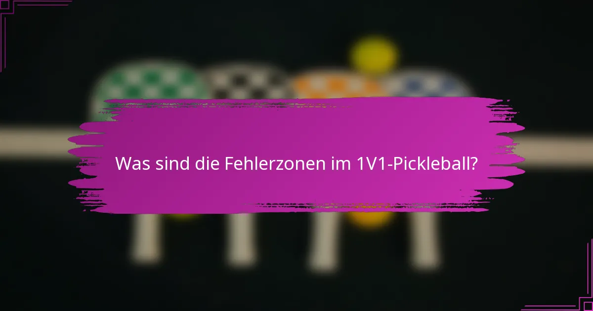 Was sind die Fehlerzonen im 1V1-Pickleball?
