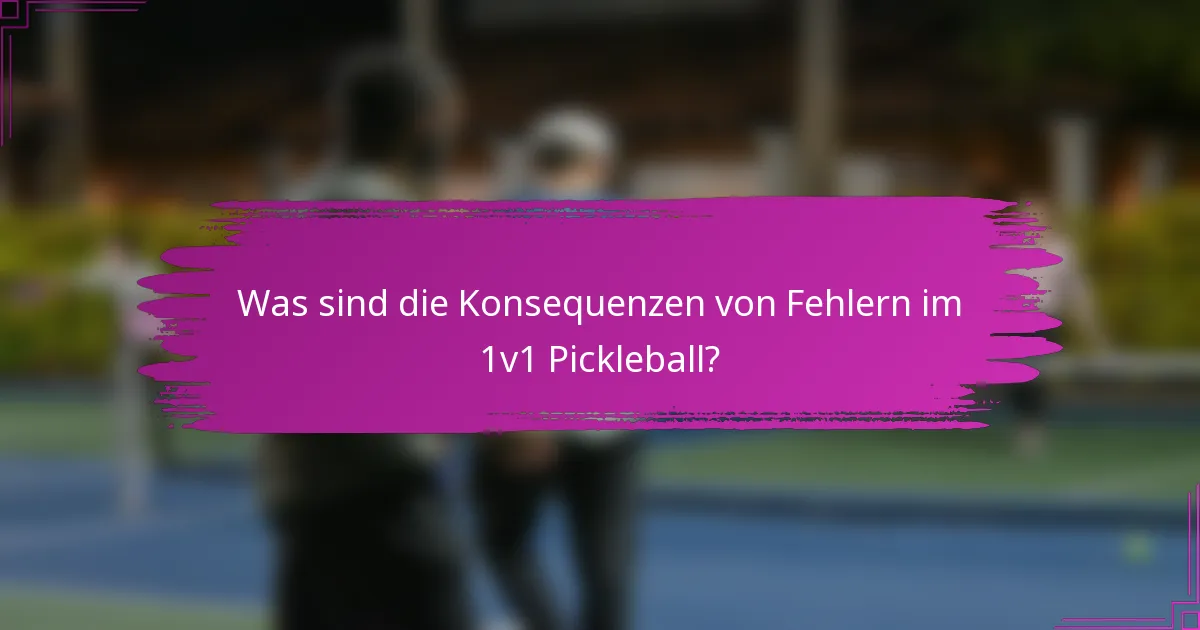Was sind die Konsequenzen von Fehlern im 1v1 Pickleball?