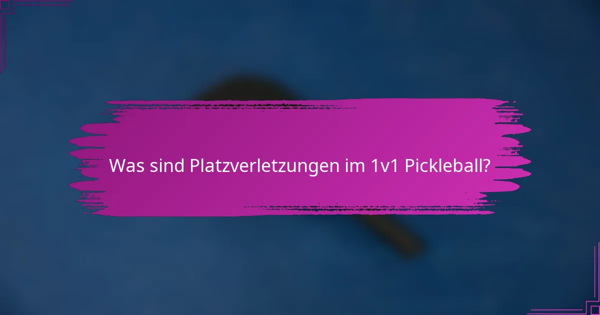 Was sind Platzverletzungen im 1v1 Pickleball?