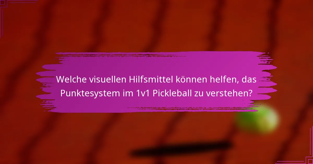 Welche visuellen Hilfsmittel können helfen, das Punktesystem im 1v1 Pickleball zu verstehen?