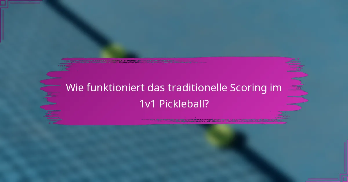 Wie funktioniert das traditionelle Scoring im 1v1 Pickleball?