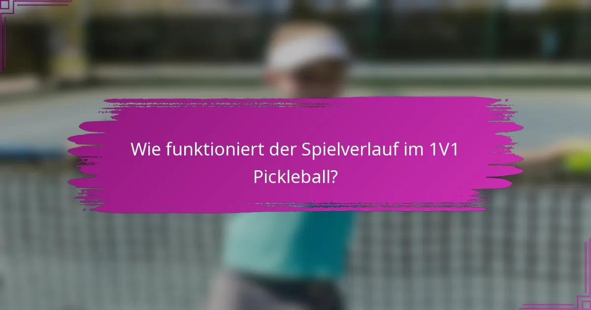 Wie funktioniert der Spielverlauf im 1V1 Pickleball?