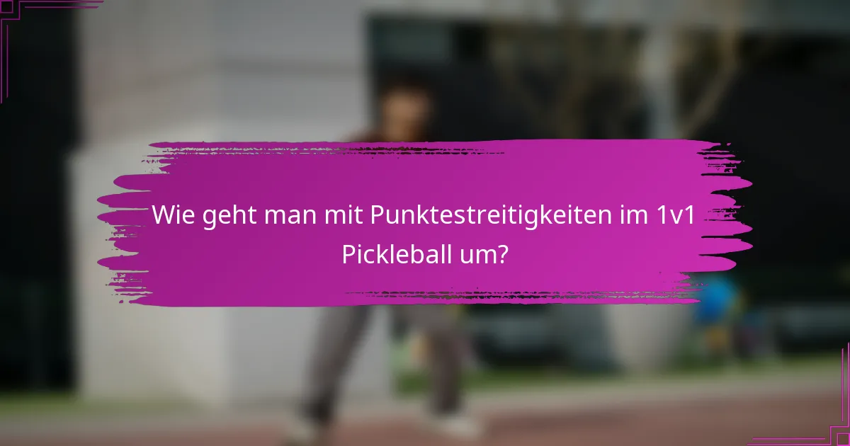 Wie geht man mit Punktestreitigkeiten im 1v1 Pickleball um?