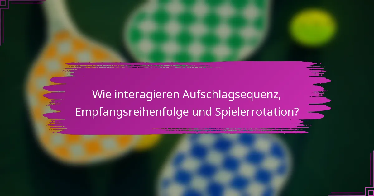 Wie interagieren Aufschlagsequenz, Empfangsreihenfolge und Spielerrotation?