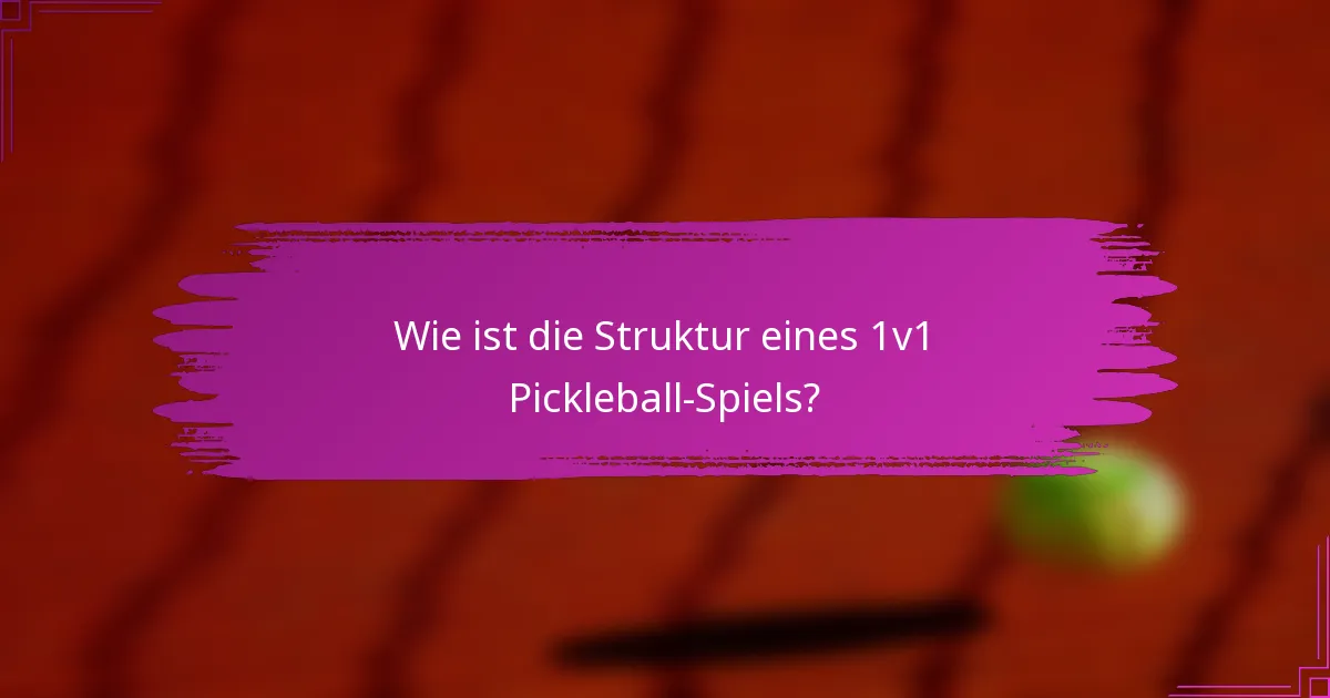 Wie ist die Struktur eines 1v1 Pickleball-Spiels?