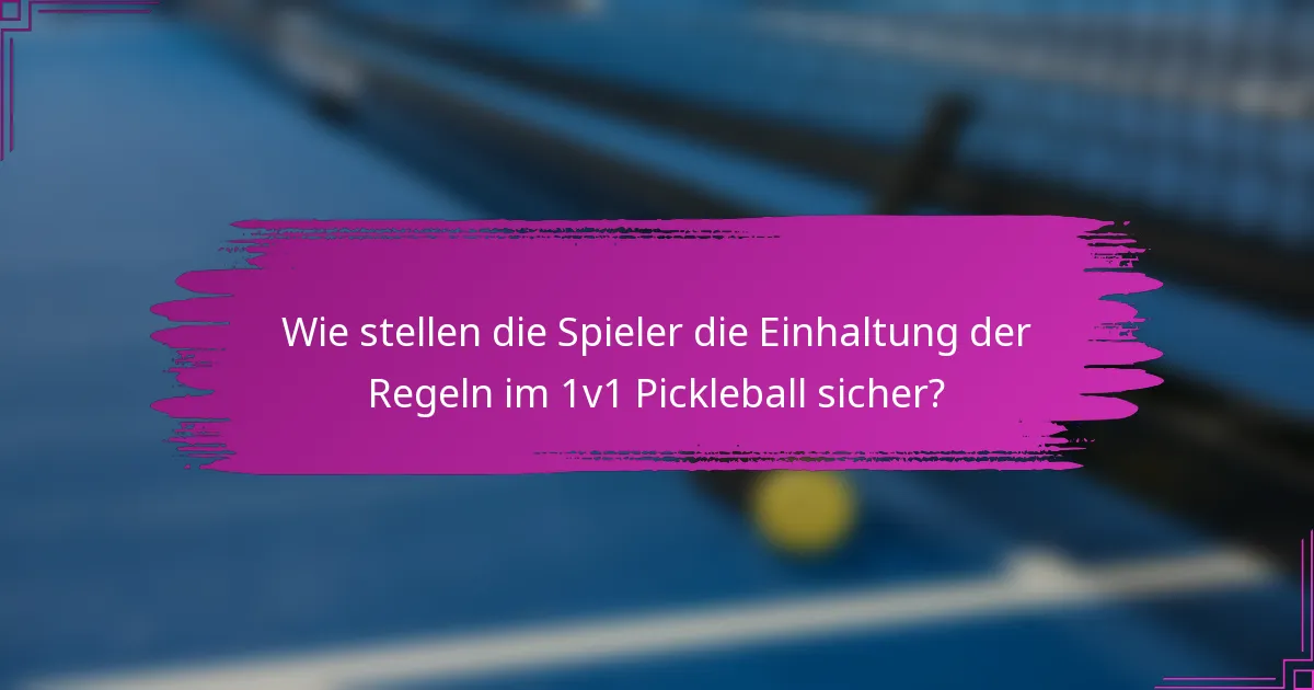 Wie stellen die Spieler die Einhaltung der Regeln im 1v1 Pickleball sicher?