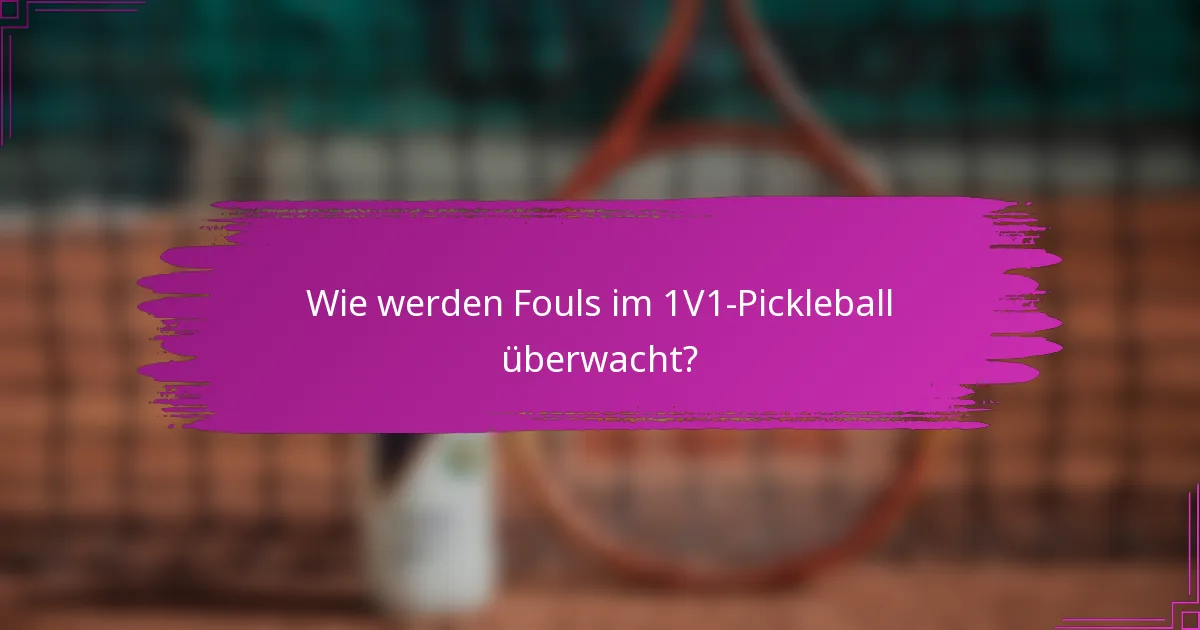 Wie werden Fouls im 1V1-Pickleball überwacht?
